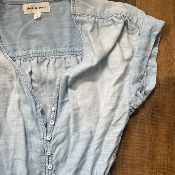 Anthropologie Cloth & Stone Chambray Jumpsuit - Size Small - Picture 5 of 10